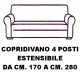 Copridivano 4 Posti Elasticizzato