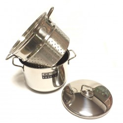 Pastaiola cm.24 acciaio inox doppio fondo
