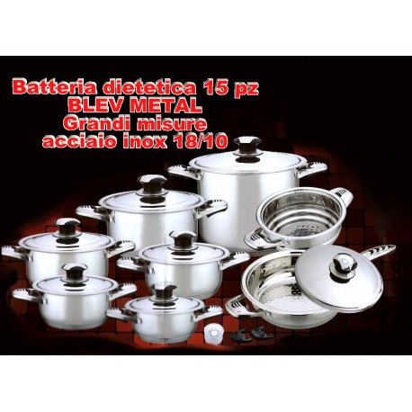 Batteria pentole 15 pz. misure medio grandi