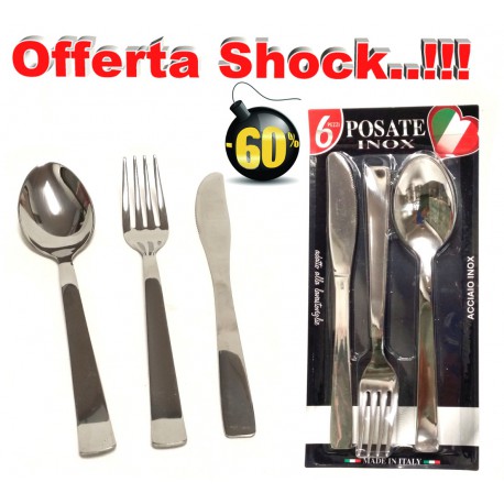 Posate Acciaio Inox confezione 6 Pezzi Offerta Stock