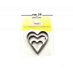 Set 3 tagliabiscotti cuore "offerta"