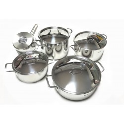 Batteria Pentole INOX  "ANET" 5 PZ + Coperchi