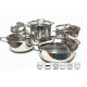 Batteria Pentole INOX  "ANET" 5 PZ + Coperchi
