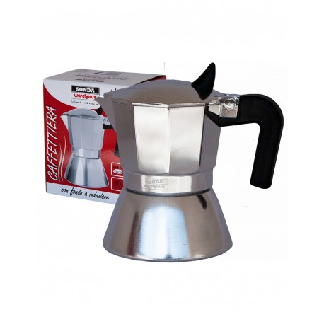 Moka alluminio  INDUZIONE  3 Tazze