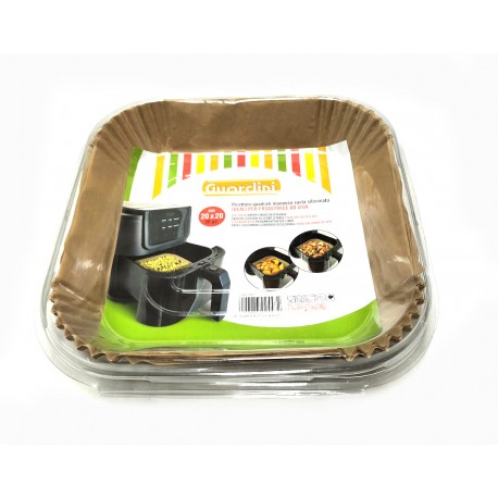 50pz Stampo  cartaforno per friggitrice ad aria cm.23 quadro